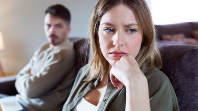 woman upset at partner