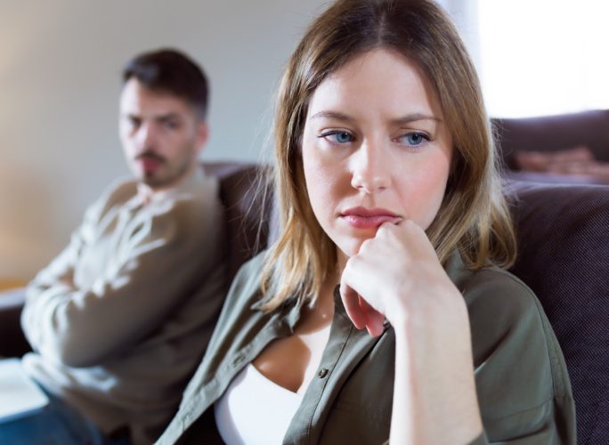 woman upset at partner
