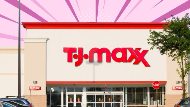 T.J. Maxx store with a purple background